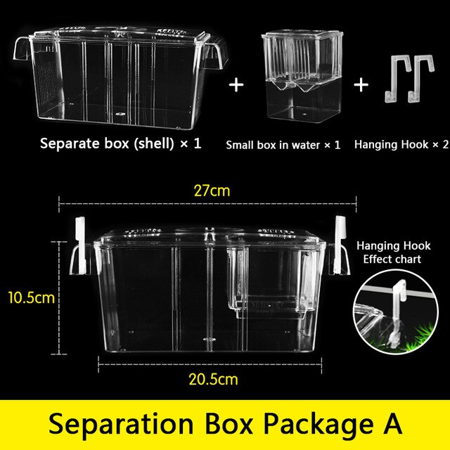 External Breeding Isolation Box Acrylic Aquarium desktop Breeding Box Double Layers Multifunction Removed Mother fish GuppyBetta: Separation box A