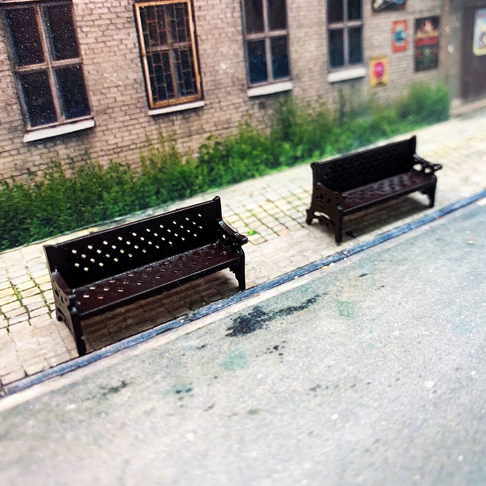 2 Stck von 1/87 ho Modell Park Bank/Mini Bank Modell Miniatur Parks Hause Handwerk Gärten Ornament/Zug/eisenbahn Diorama Layout