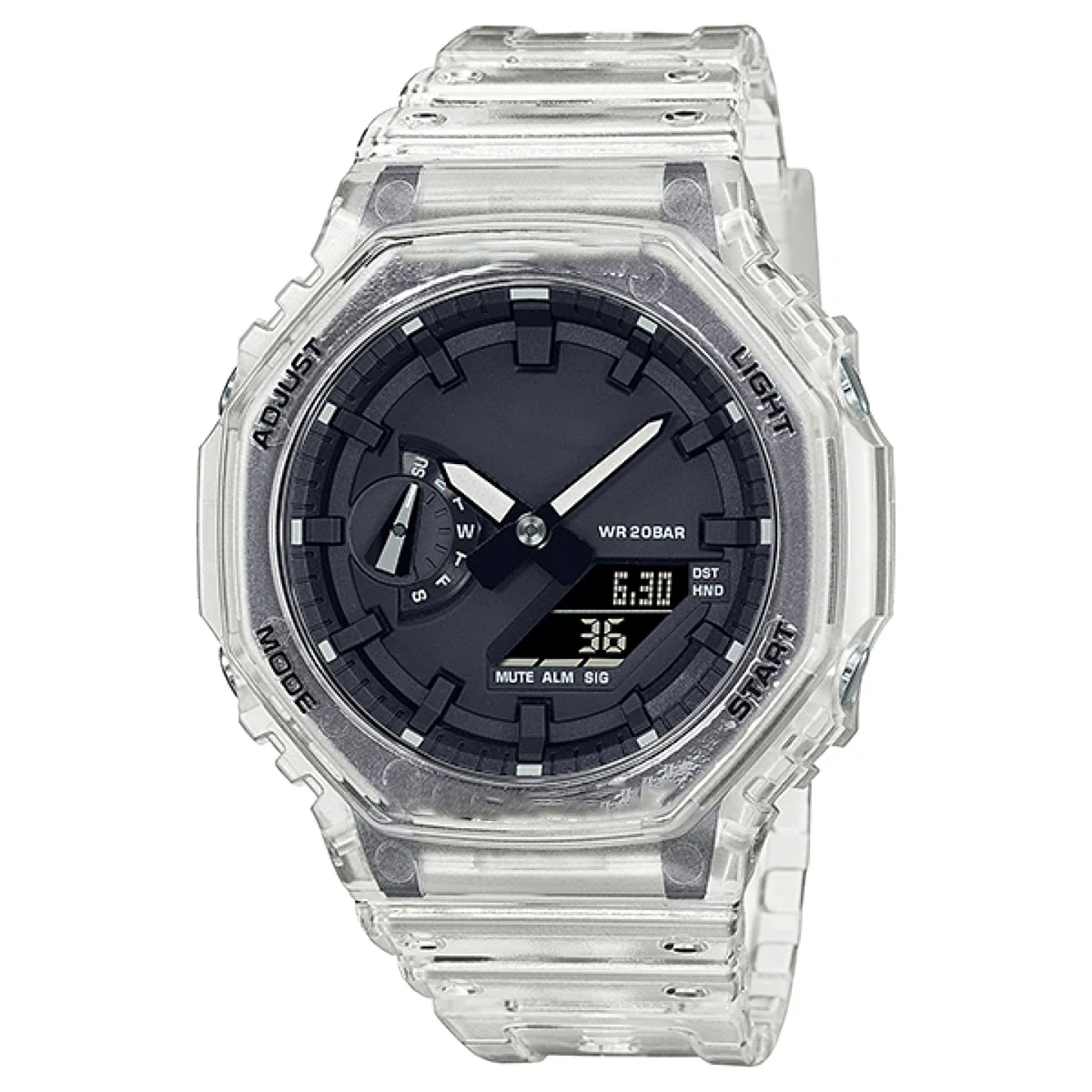 GA-2100 Men's Watch Waterproof and Shockproof Date G Sports Alarm Clock Multi SHOCK functional LED Dual Screen Watch