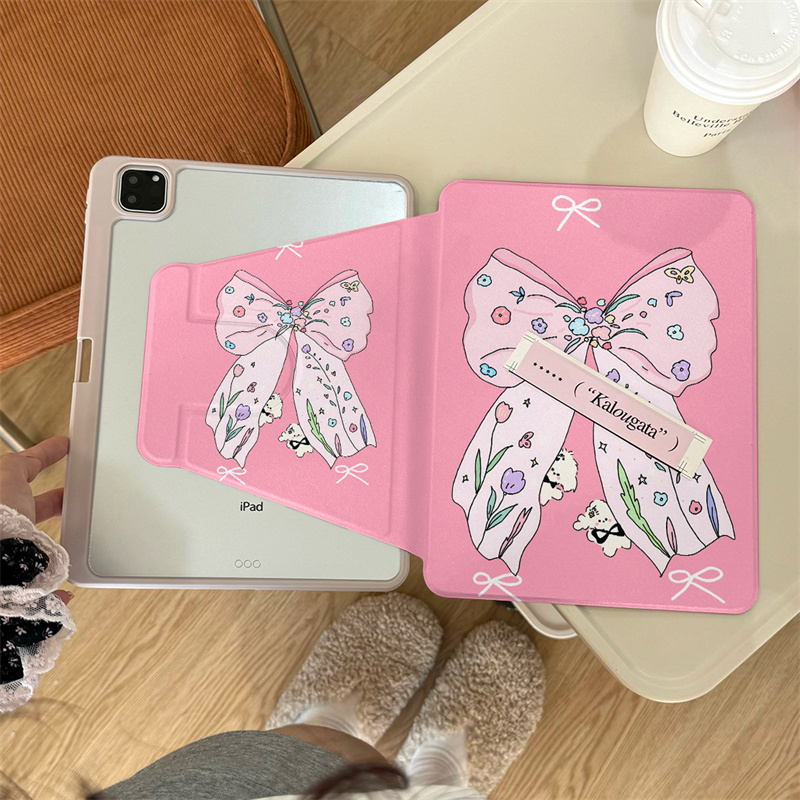 Cute Flower Bowknot Case For Apple iPad Air Pro 11 inch Air 5/4 10.9 iPad 10 Gen 10.2 Air 3 10.5 inch Cover with Pen Holder
