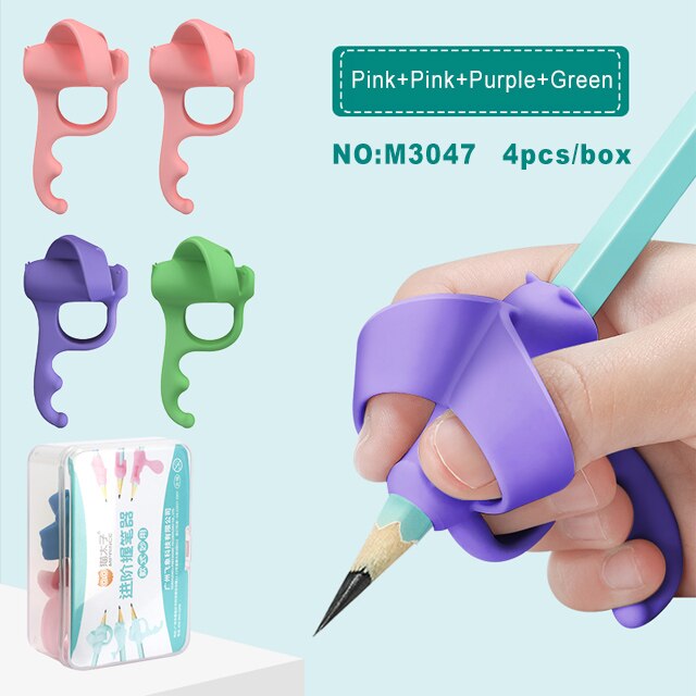 Kinder Potlood Grepen Voor Kinderen Handschrift Training Houding Correctie Penhouder Zachte Siliconen Homeschool Benodigdheden Voor Beginners: green