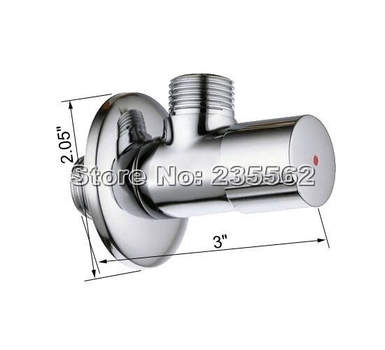 Bathroom Accessories Polished Chrome Brass Wall Mounted 2 x Angle Stop Valve Male Thread Cav005