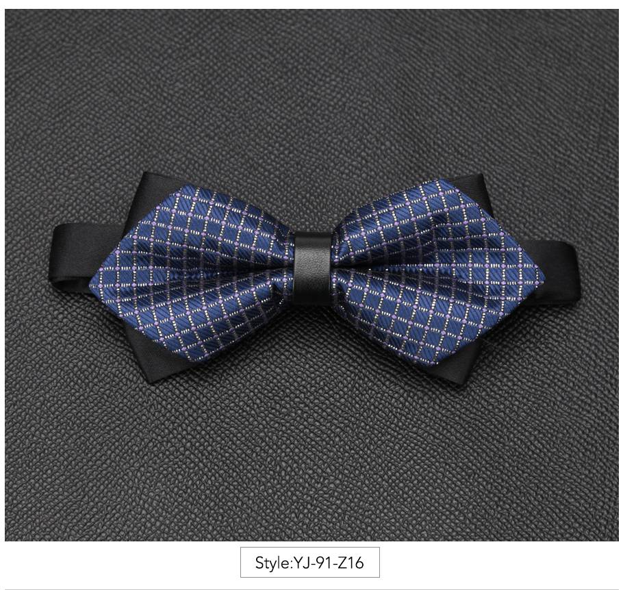 Nœud papillon pour hommes, accessoires luxueux, cravate noire, costume Commercial formel, pour cérémonie de mariage,: YJ-91-Z16