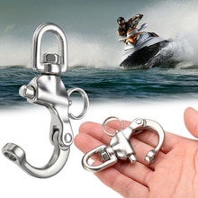 Primavera hebilla giratoria con Snap grillete pánico corchete de la horquilla de acero inoxidable 316 abierta llavero de coche barco Marina Accesorios
