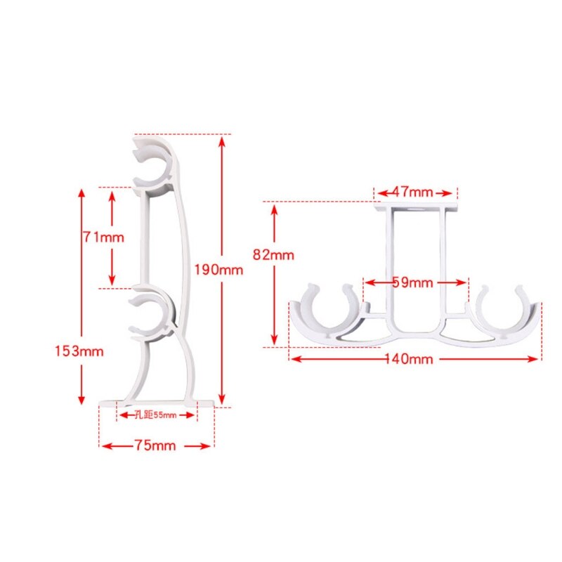 Supports à Double tringle à rideau, 1 pièce, support de quincaillerie de fenêtre, décoration de la maison, montage latéral, facile à installer