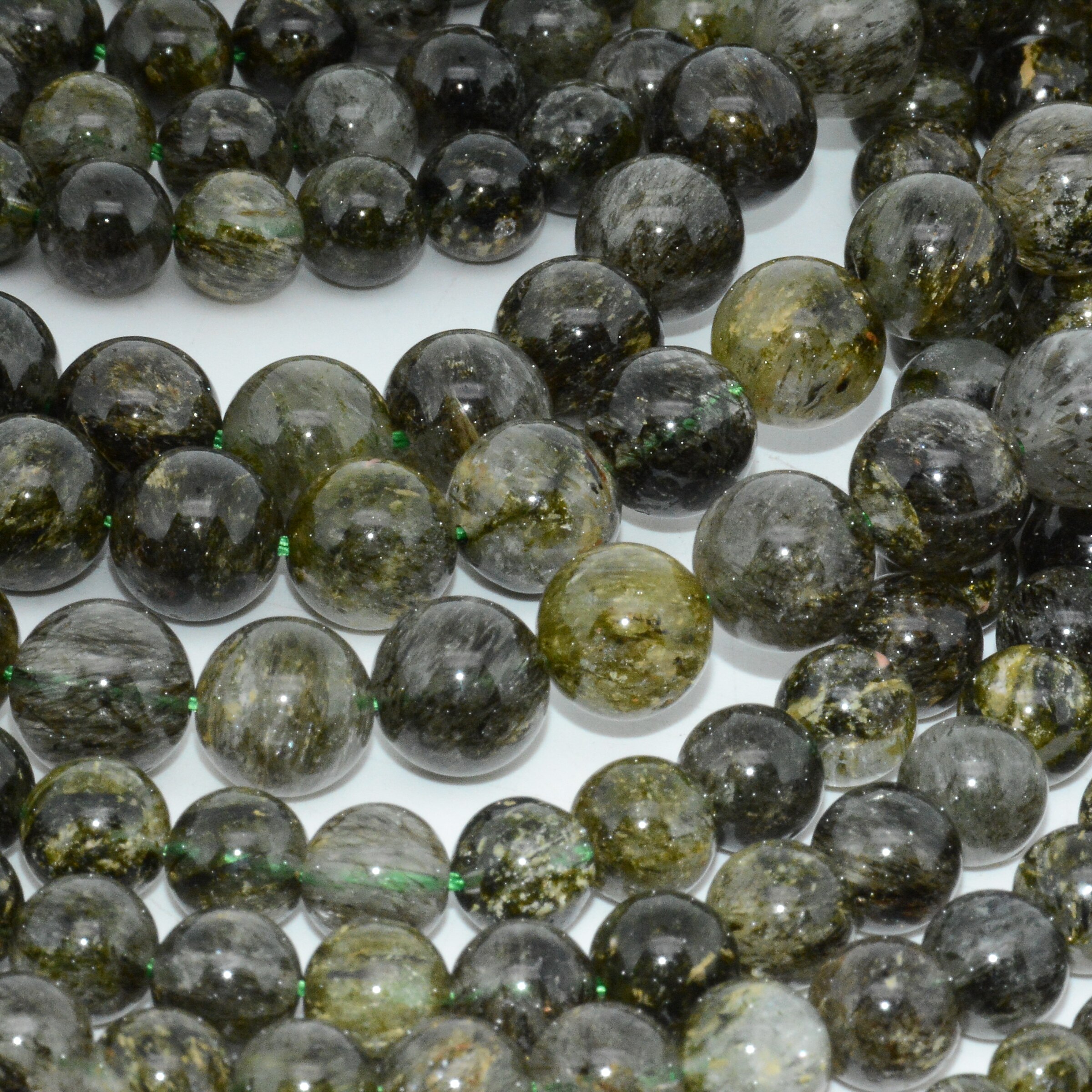 Natuurlijke Groene Rutilated Toermalijn Quartz Losse Ronde Kralen 6Mm, 8Mm, 10Mm