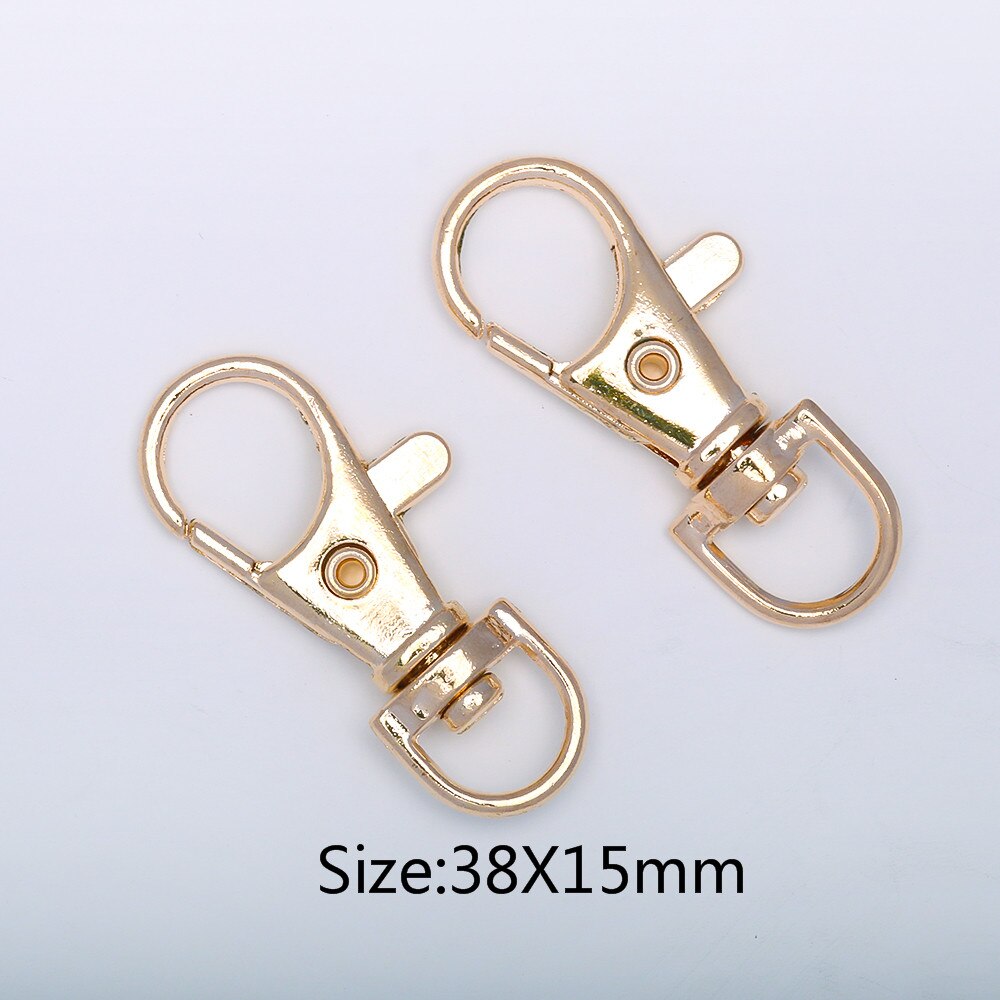 10Pcs Kleur Verf Bakken Sleutelhangers Sleutelhanger Sleutelhanger Voorjaar Gesp 8 Woord Gesp Garnalen Gesp Zak Gesp Sieraden accessoires: Kc gold