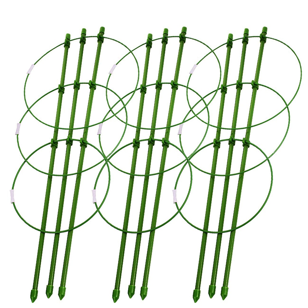 Holdbar klatreplantestøttebur hagespalier blomster tomatstativ med 3 ringetone hageverktøy tomatbur 45cm-90cm