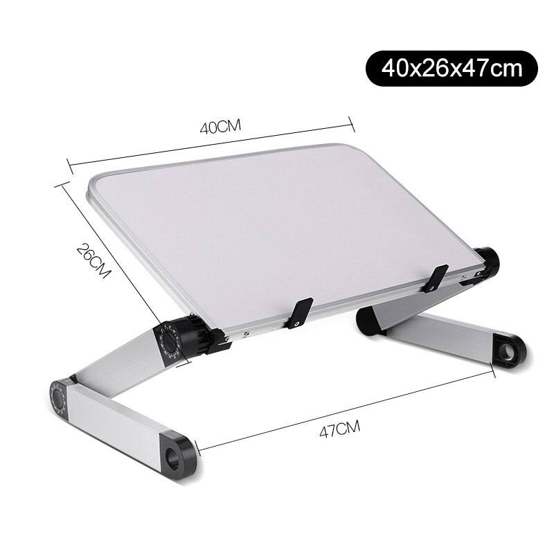 Adapdesk Adjustable Laptop Stand Aluminum For Bed Standing Desk For Macbook Air Support Notebook Stand Laptop Holder Riser Table: White(40x26cm)