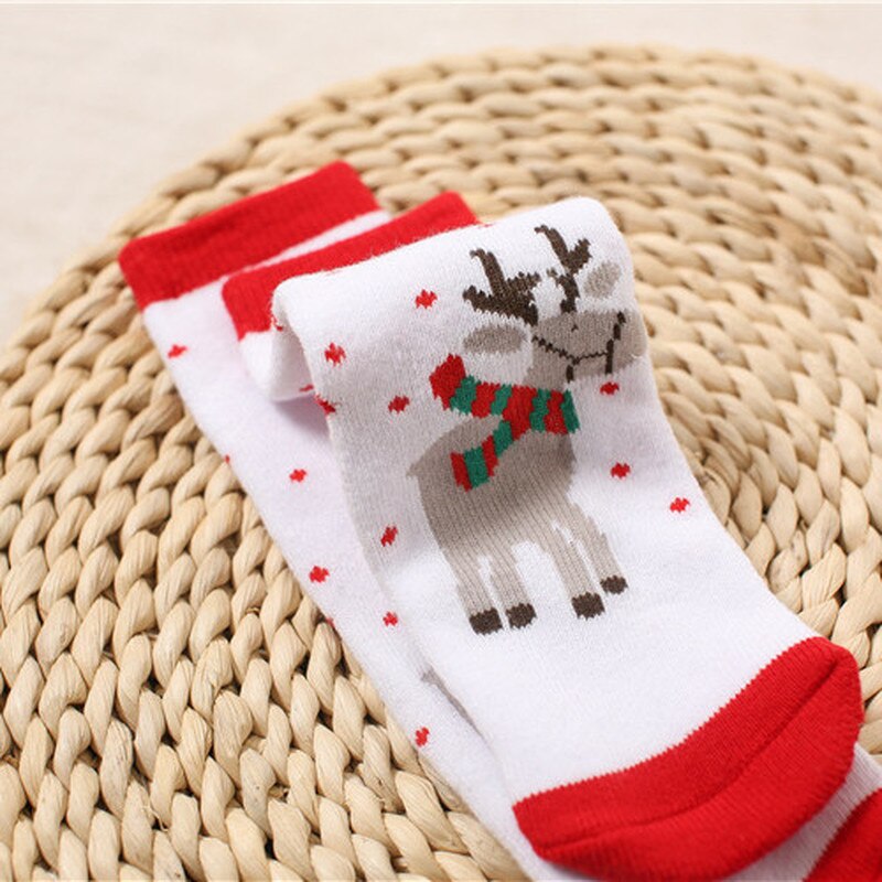 1 coppia Cotone di Inverno di Autunno Del bambino Delle Ragazze Dei Ragazzi Bambini Calzini E Calzettoni Bambini calze di Spugna Fiocco di Neve alce Babbo natale Regalo Di Natale Orso Roba