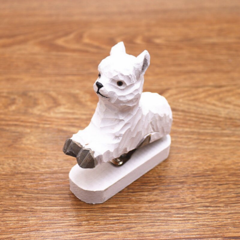 Agrafeuse pour animaux en bois papeterie créative agrafeuse pour bûches fournitures de bureau convient pour agrafeuse Standard No.10 et 12 pour papier: sheep