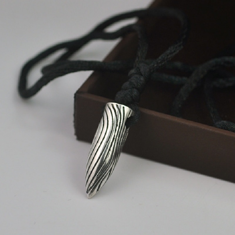 Colgante de bala de plata de ley 925 Original para hombre, joyería de de plata sólida Vintage para hombre (HY)