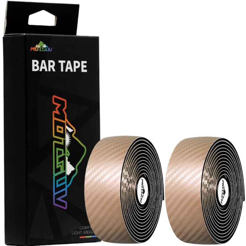 Motsuv landevejscykel styrrem cykel pu mønster håndtag grip tape høj elastisk eva skridsikker stødabsorberende styr tape: Brun