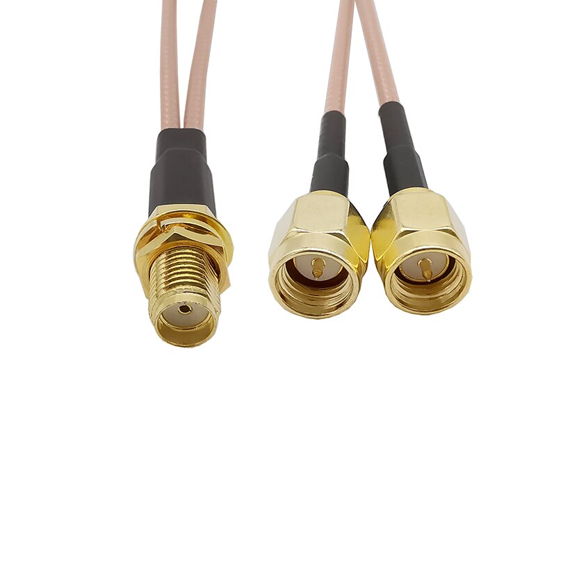 1Piece Double 2x SMA Male Plug to SMA Female Jack Bulkhead Adapter Connector RG316 Coaxial Cable WiFi Antenna Pigtail