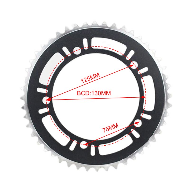 BCD130 39T 44T 48T 53T Fixed Gear Bike Single Folding Bike Chainring Road Bicycle Chain Wheel Bicycle Bike Parts Accessories