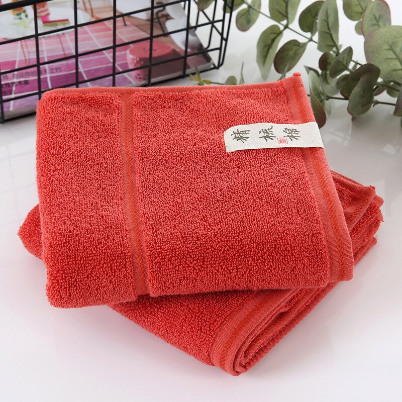 25*50cm high quanlity cotton towel cartoon Solid color washcloth handkerchief for man cloth towel: red