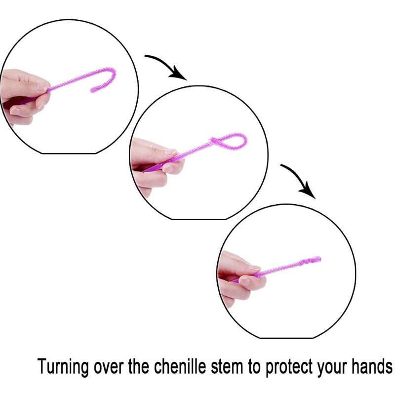 200 pezzi colori casuali scovolini stelo in ciniglia 6Mm x 12 pollici per decorazioni artigianali fai-da-te