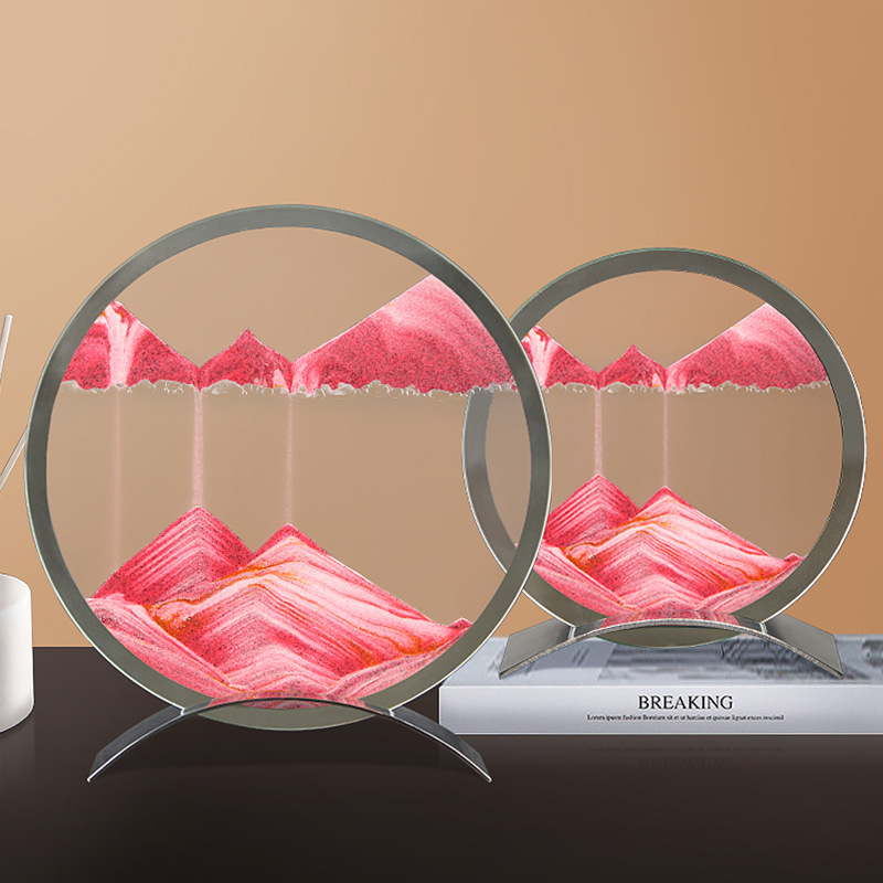 Heimat 3D Spiegel fließender Sand Malerei Handwerk Schreibtisch Heimat Sekretariat Geburtstagsgeschenk Sanduhr Ornament