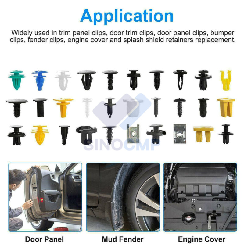 500pcs/set Plastic Car Body Push Pin Rivet Fasteners Trim Moulding Clips Screw Driver Car Buckle for Buses Trains Planes Truck
