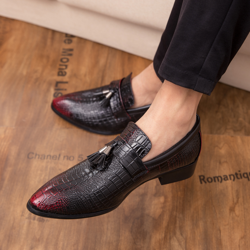 Guderian märke herrskor italienska tofs läderskor för män oxfords bröllopsskor zapato formell hombre cuero