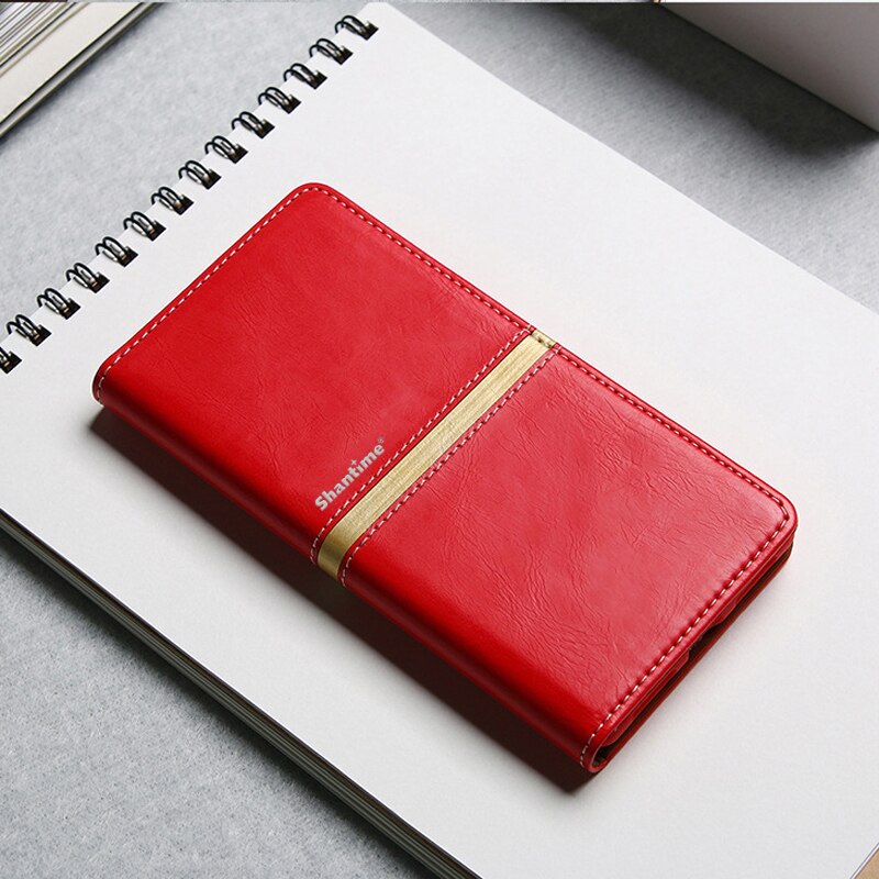 Luxe Vintage Lederen Boek Case Voor Xiaomi Redmi 4X Case Soft Silicone Cover Voor Xiaomi Redmi 4X Zakelijke Telefoon bag Case: Red