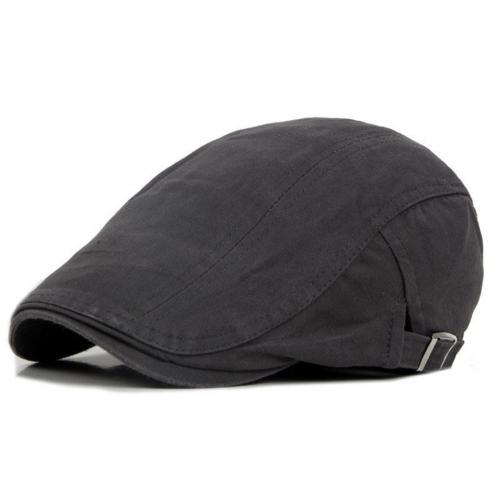 Adjustable Beret Caps Outdoor Sun Breathable Bone Brim Hats Womens Mens Herringbone Solid Flat Berets Cap Hat: Gray