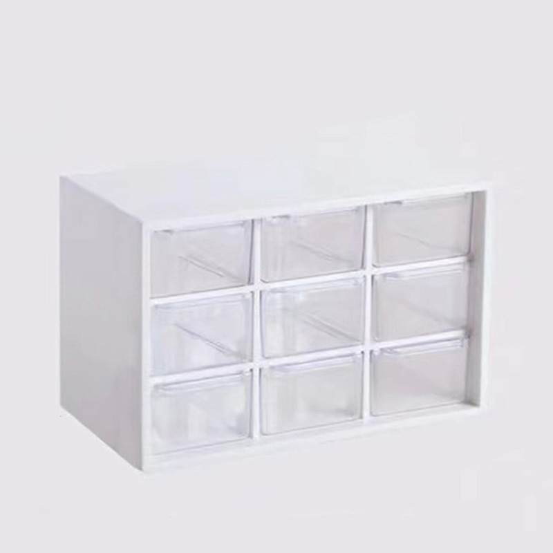 Bureau-organizer, compacte, draagbare opbergdoos met meerdere vakken, stofbestendige bureau-lade-organizer voor studiekamer of slaapkamer: Zwart