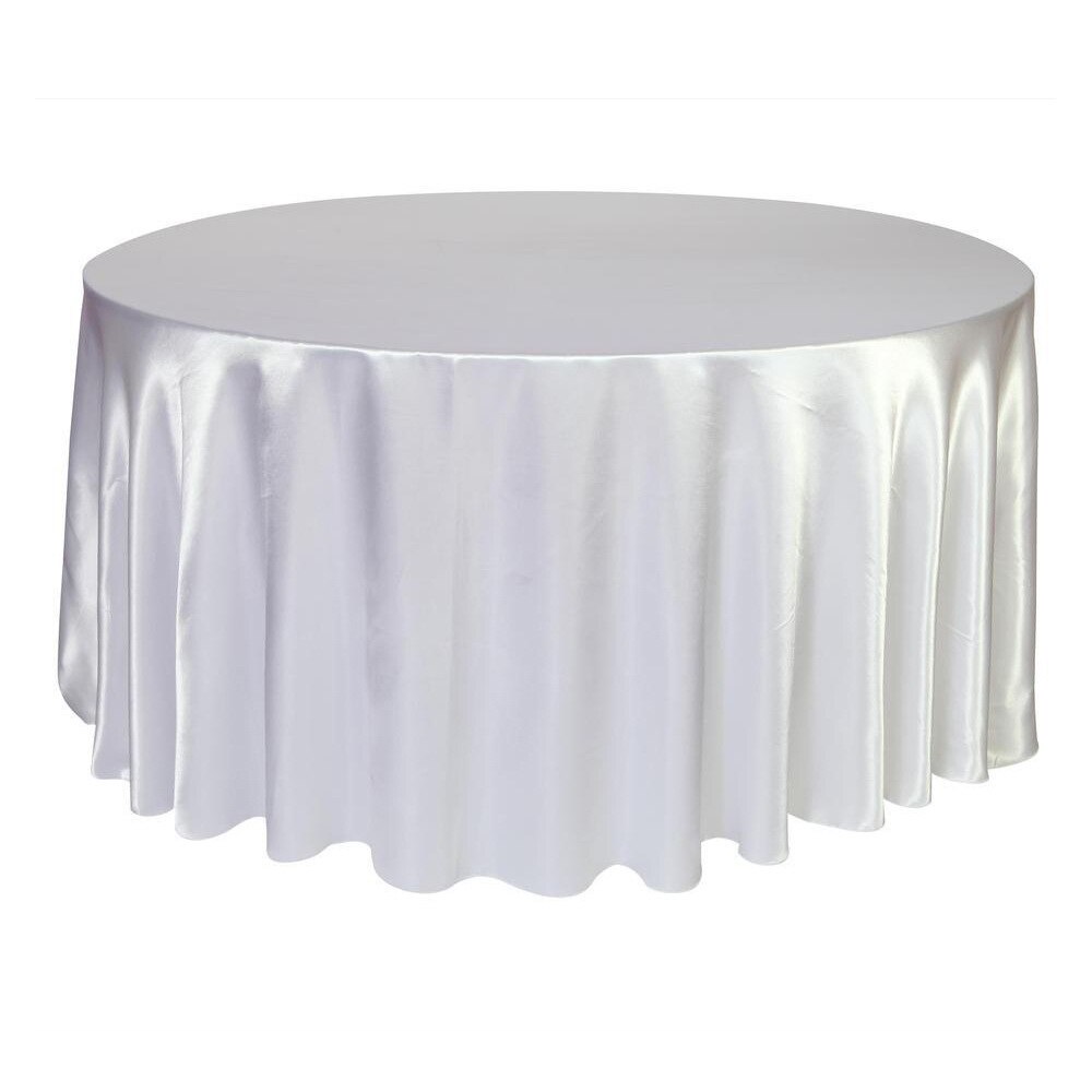 57 ''145 cm Durchmesser Feste Runde Tisch Tuch Heimat Dekor Party Spielzeug Für Hochzeit Geburtstag Party 4 Farben Tisch abdeckung Tuch: Weiß