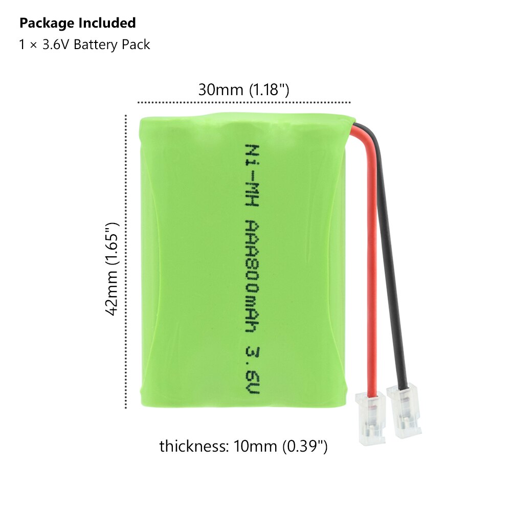 3.6V 800Mah 3 * Aaa Oplaadbare Ni-Mh Batterij Groep Universele Connector 800Mah Oplaadbare Ni-Mh Aaa 3.6V Batterij Packs