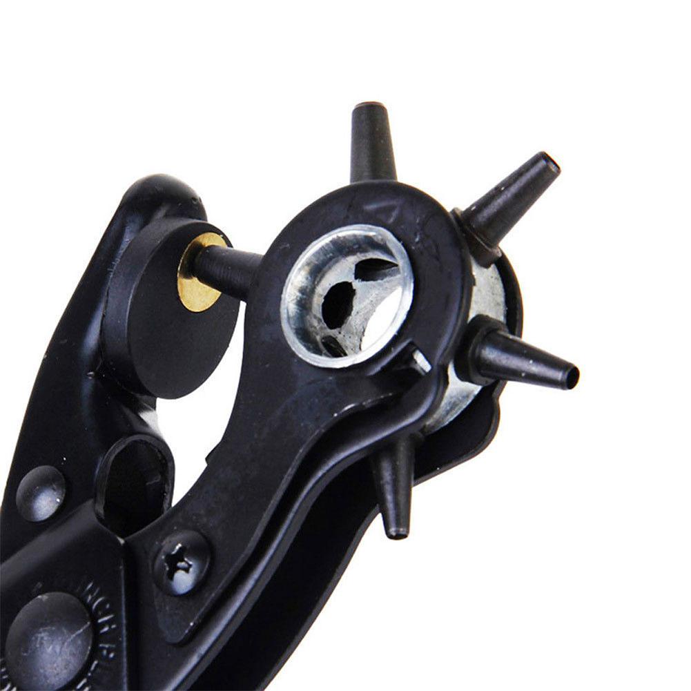 Leather Belt Eyelet Hole Punch Pliers Heavy Duty Band Revolving Puncher