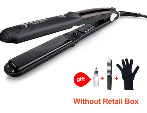 Flat Iron Steam Hair Straightener with Argan Oil Infusion Steam Hair Flat Iron Ceramic Vapor Fast Heating Iron: With Gift / AU