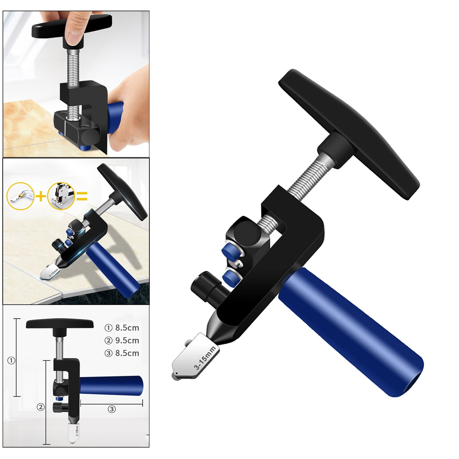Multifunctionele Glassnijder Spiegel Snijden Kit Ramic, Glas En Spiegel, Handmatige Tegelsnijder Blauw