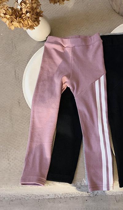 3955 forår efterår piger leggings bomuld elastiske bukser stribede børn bundbukser drenge joggers børn sportsbukser: Lyserød / 80cm