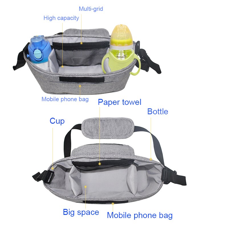 Borsa per passeggino Carrozzina Organizzatore per passeggino Accessori per passeggino Copertura per portabicchieri per passeggino Passeggino invernale Accessori per neonati