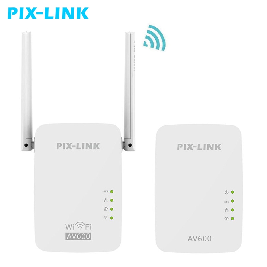 1 paio PIXLINK LV-PL01 600Mbps Wireless Wifi Router Extender Kit ripetitore Wi-Fi AV600 Powerline Edition adattatore di rete