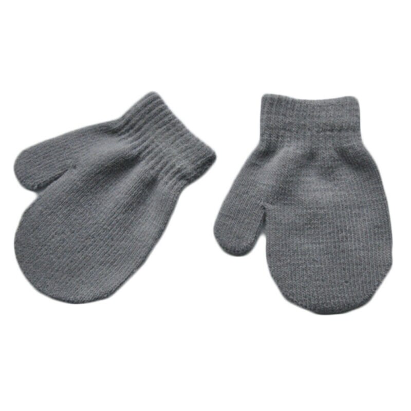 1 Pair Mittens Gloves Baby Toddler Boys Girls Winter Kids Cartoon Warm One Size Cotton Solid Cute Soft Snow Outside Accessories