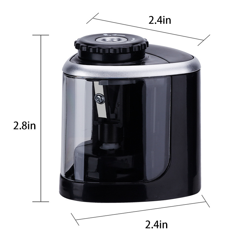 Automatic Electric Pencil Sharpener Portable Auto Student Stationery Rotary Pencil Sharpener for Classroom Home Office Supplies: Black