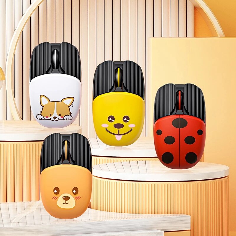 Wireless Bluetooth Mouse Cute Mouse Dual Mode Rechargeable Type-C Silent 2.4G USB Gaming Mute Mice for Laptop PC Girl