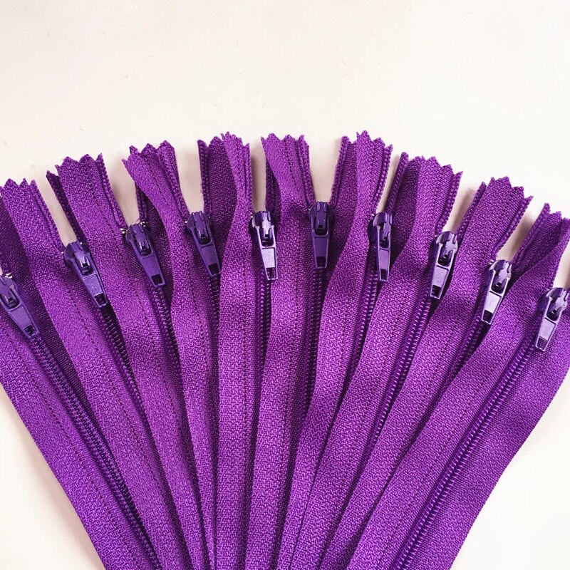 10 Pcs Mix Farbe Lange Unsichtbar Tasche Tailor Kanalisation Reißverschlüsse Geschlossen Ende Schneider Quilt Crafter Nylon Spule 8 Zoll handwerk DIY Zipper: Purple