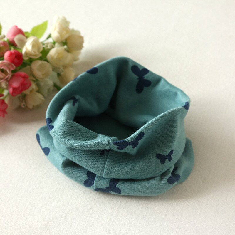 Baby Katoenen Sjaal Kinderen Mode Herfst Winter Jongens Meisjes Kraag Halsdoek Vlinder O-Ring Ronde Hals Sjaals: B Green