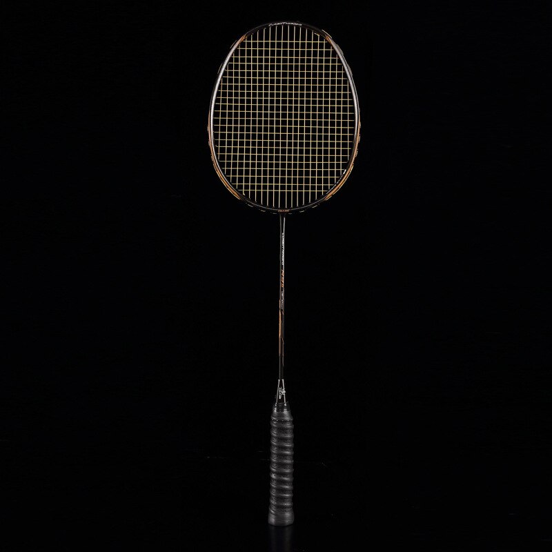 Ultra-light 4u Full Carbon Badminton Racket Adult Durable And Durable Offensive Badminton Racket Single Shot -40: Black
