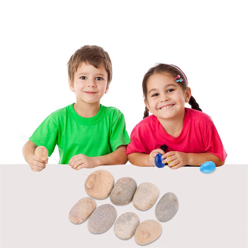 8PCS Children's Drawing Painted Rocks Stones Painting Rocks Cartoon DIY Polishing Hand-painted Drawing Vase Stones