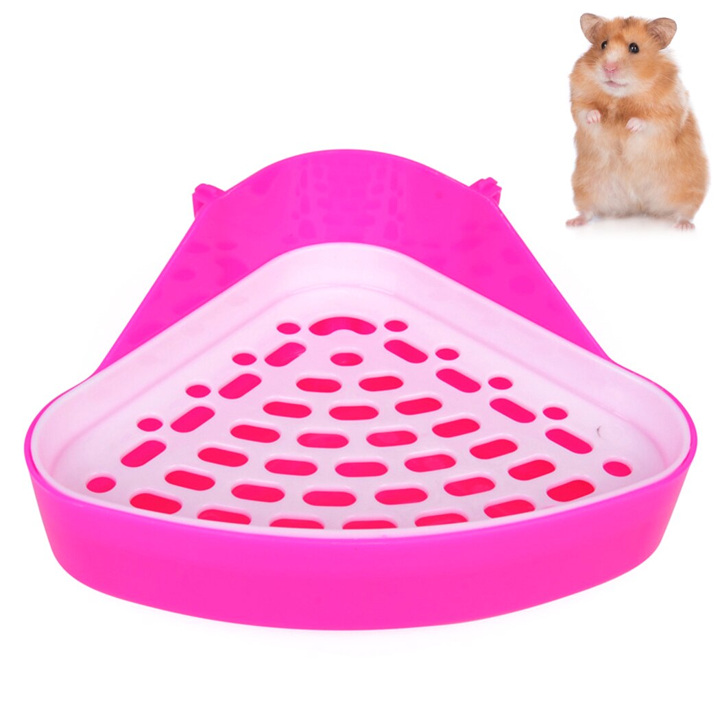 Toilettes pour animaux domestiques, toilettes pour Hamster, Portable, pour l'entraînement des animaux domestiques, facile à nettoyer, petit Animal triangulaire, fournitures de nettoyage pour animaux de compagnie, 1 pièces: Pink