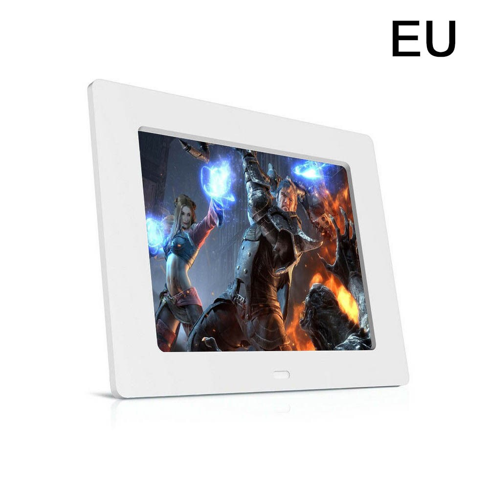 8" Electronic LED Digital Calendar Alarm Clock with Large LED Screen Display Letter Week/Month/Year US/AU/UK/EU Plug Alarm Clock: EU White