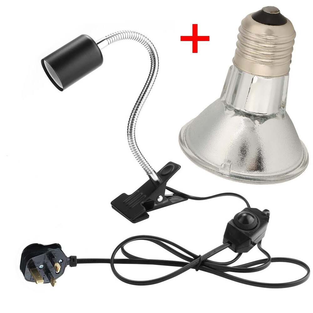 UVA + UVB Schildkröte Aalen Lampe Reptil Heizung Birne Volle Spektrum Fördern Appetit Reptil Heizung Licht Voll Spektrum Lampe d30: 25W Kit UK Plug
