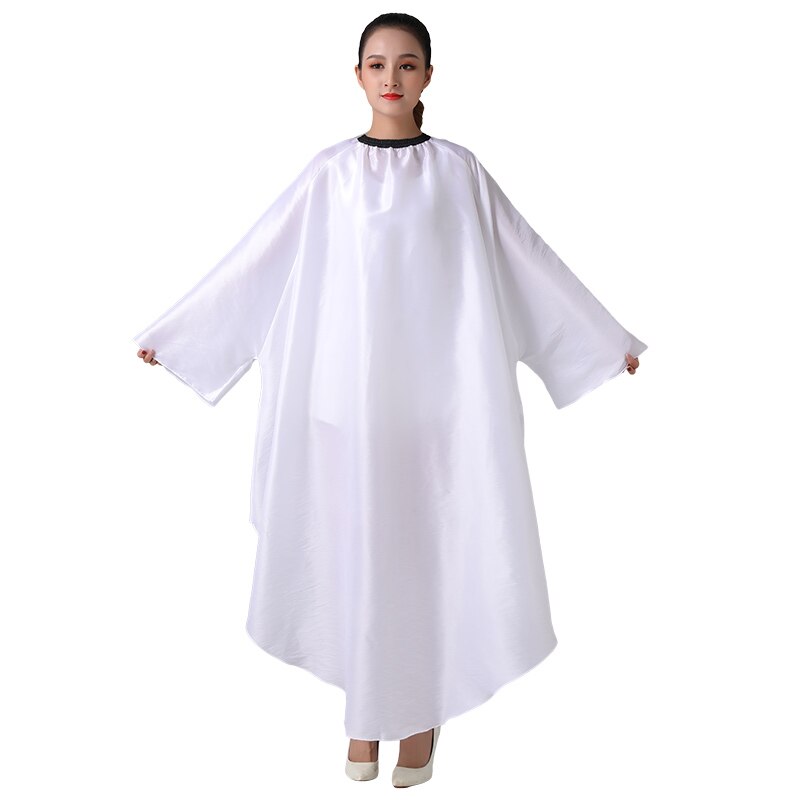 Salon Hair Styling Cape Hair Cutting Coloring Waterproof anti-static Hairdresser Apron With sleeves Barber Gown: White