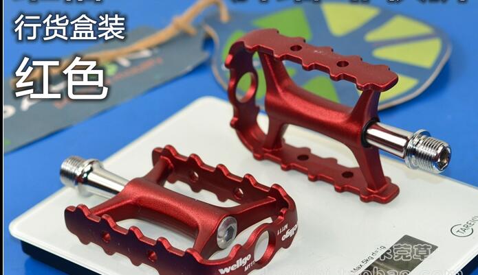 Wellgo M111 Bicycle Ultralight Pedals MTB Bike Pedals Bearing Pedal Wellgo Pedal: Red
