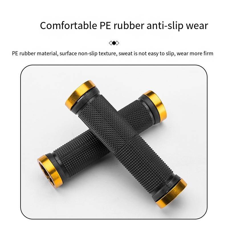 Empuñaduras de goma PE para bicicleta de montaña, puños de aleación con bloqueo Bilateral, mango antideslizante para manillar de ciclismo, accesorios para bicicleta BMX