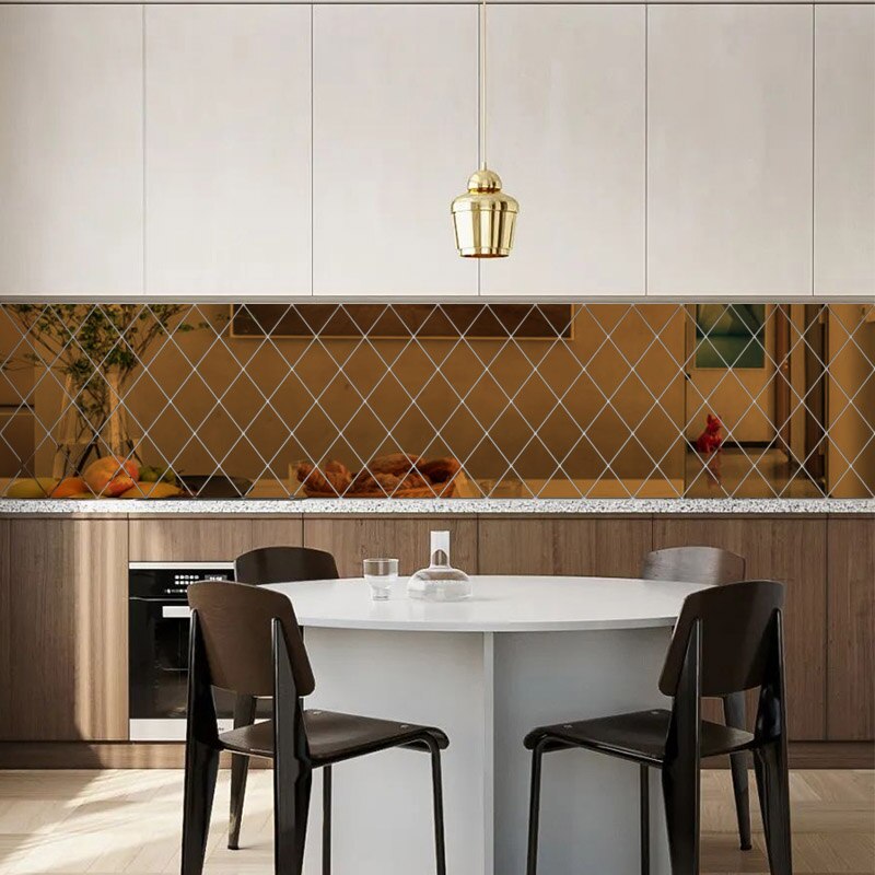 16/32pcs DIY 3D Mirror Wall Stickers Diamonds Triangles Acrylic Wall Mirror Stickers for Kids Room Living Room Home Decoration