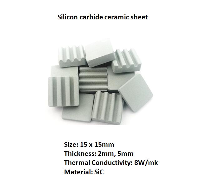 SiC heat sink thermal conductive plates micropore radiator 15*15mm Insulated Silicon Carbide Ceramic Sheet 50pcs/lot
